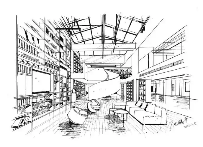 附线稿,可以做上色练习哟#考研手绘  #环艺考研  #室内设计考研手绘