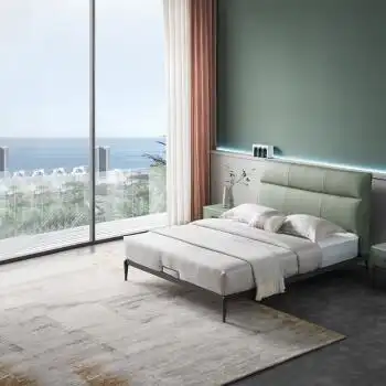 somnopro穗宝symbol双人床主卧现代简约轻奢软床月牙湾皮床2018m