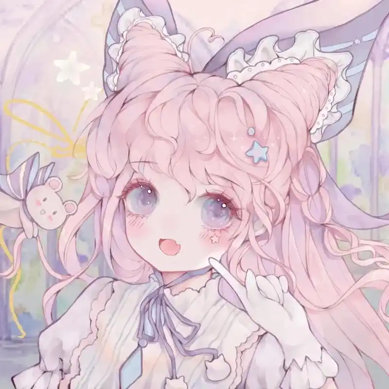 粉色系列动漫少女头像.#漂亮吗919191 # - 抖音