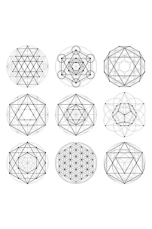 神秘几何形状图案符号标记矢量素材