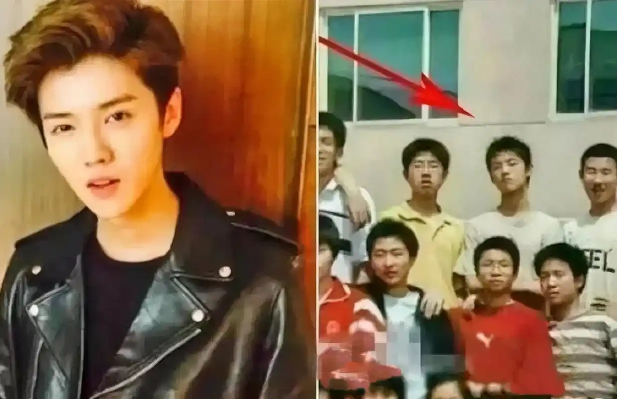 鹿晗中学毕业照,据说在学校的时候就已经帅出名了,不少人慕名去他们班