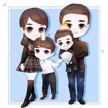 一家四口卡通头像