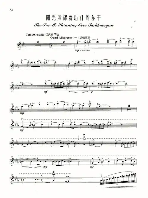 小提琴曲阳光照耀着塔什库尔干演奏简析