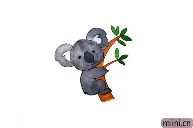 抱着树的考拉简笔画