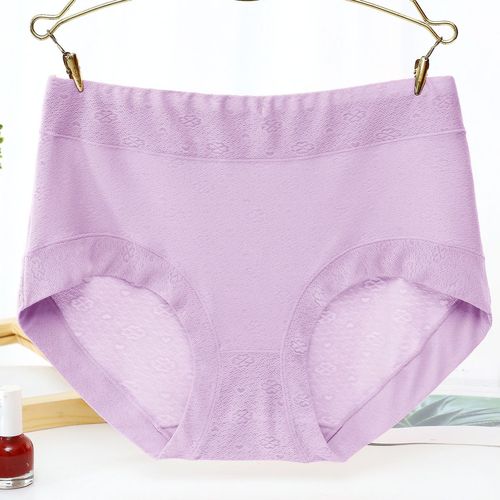 4条装 四叶草莫代尔女士内裤中腰包臀收腹无痕大码三角小平角裤头