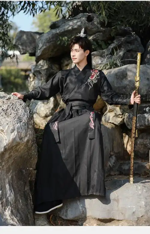 绘自然汉服男中国风古风武侠剑客男士大码公子学生班服套装秋冬古装