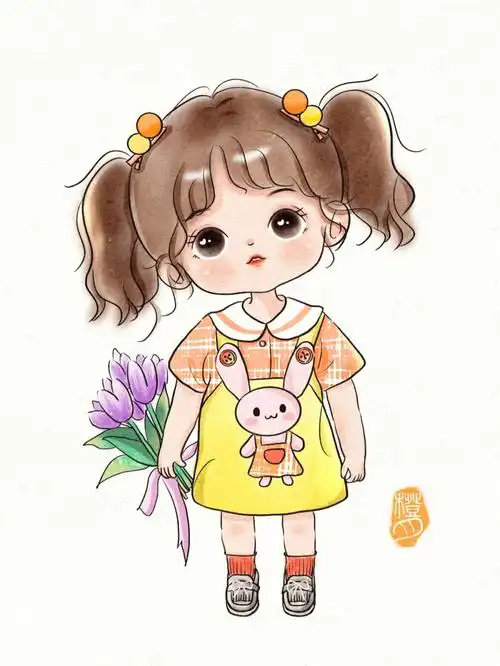 q版人物56100双马尾女孩