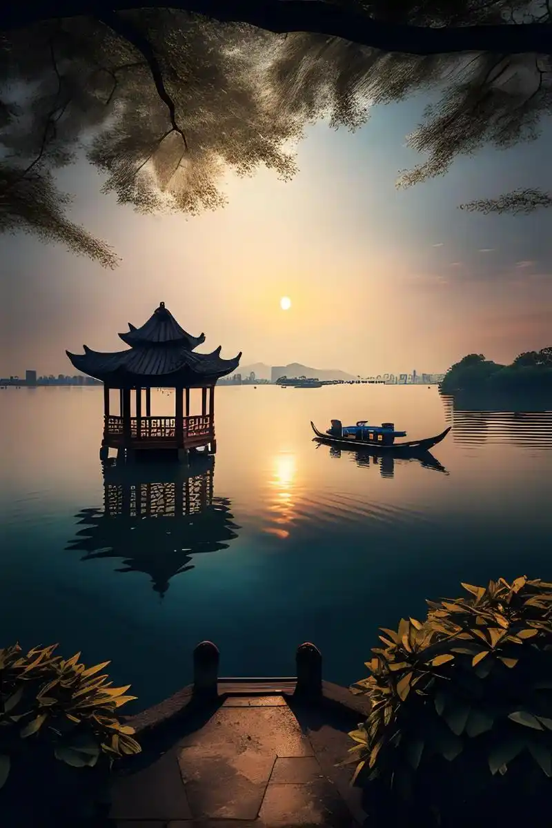 西湖美景(六)"西湖美景,三95天,春94如酒,柳如烟",92汪清 - 抖