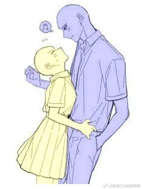 绘画超话#绘画参考##绘画素材#情侣绘画姿势素材参考