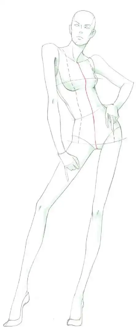 3/4侧面人体造型的绘制步骤