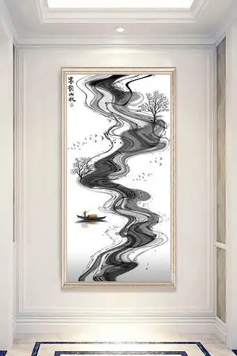 新中式抽象山水画图片