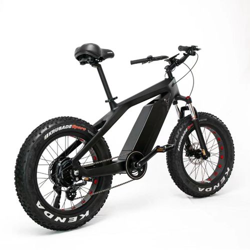 20寸碳纤维材质电动自行车山地油压碟刹越野速降车