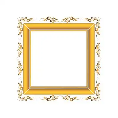 正方形金色相框素材