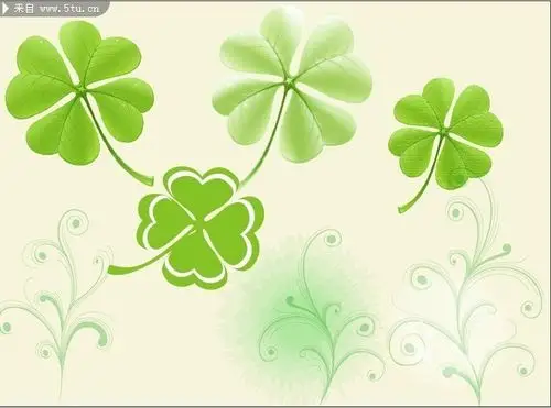 绿色四叶草矢量图移门图案素材