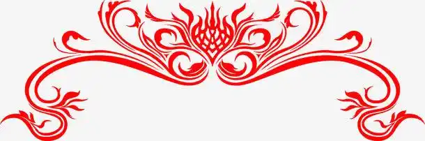 红色花纹装饰设计