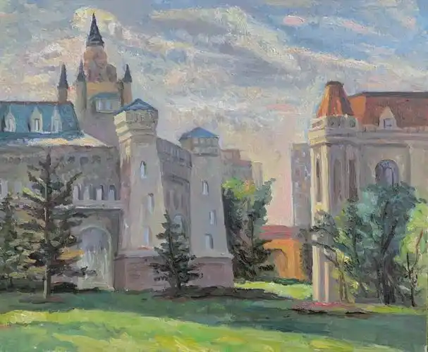 《秋日城堡》 布面油画 50厘米60厘米 2020年