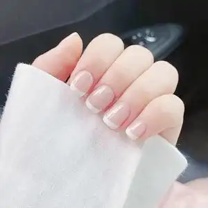 白色法式假指甲贴片成品网红穿戴拆卸美甲片果冻胶持久防水假甲片