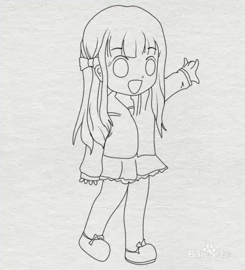 小女孩简笔画教程图片斜挎包戴眼镜蘑菇头不想长大的女孩子少女简笔画