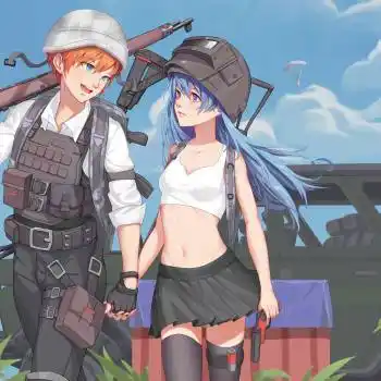 刺激战场-情侣吃鸡_刺激战场绘画作品