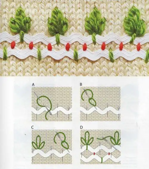 毛衣绣花图案大全花草十种简单毛衣花样图解