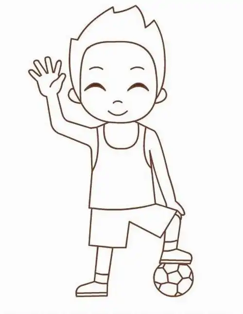 足球运动员简笔画 运动人物 - 9252儿童网