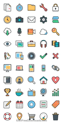 一组清新配色的精致矢量图标icon素材打包下载