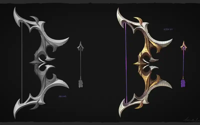 【3dmax游戏建模】教你如何制作lol英雄联盟寒冰射手艾希的武器——次