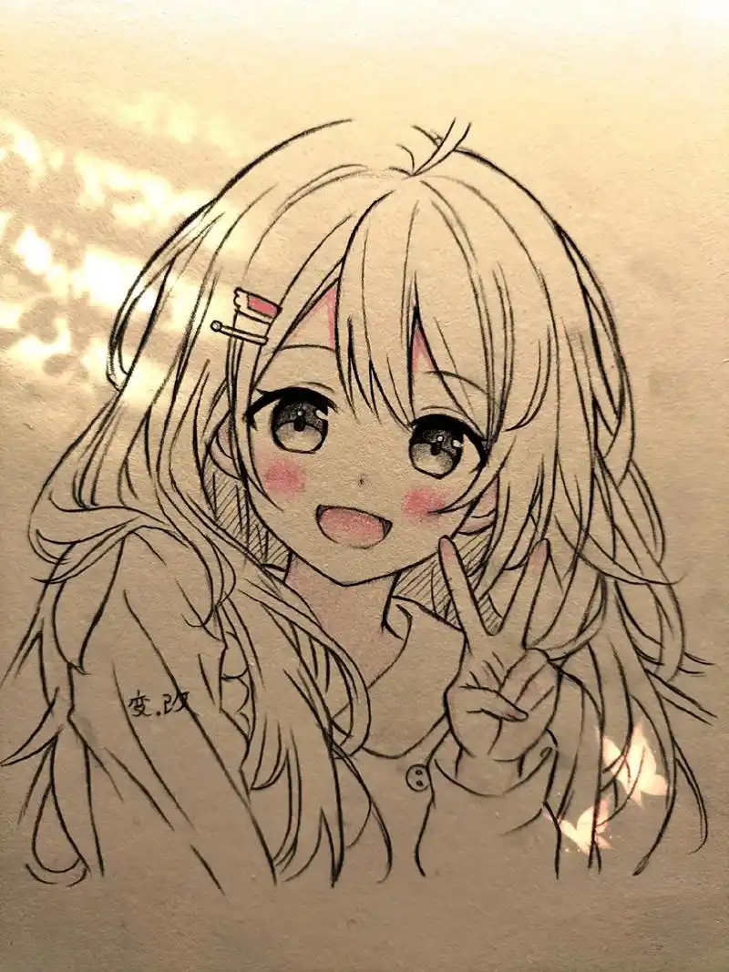 过程图教你画女生.向阳的花终究会开,该来的总会到来! #临摹 - 抖音