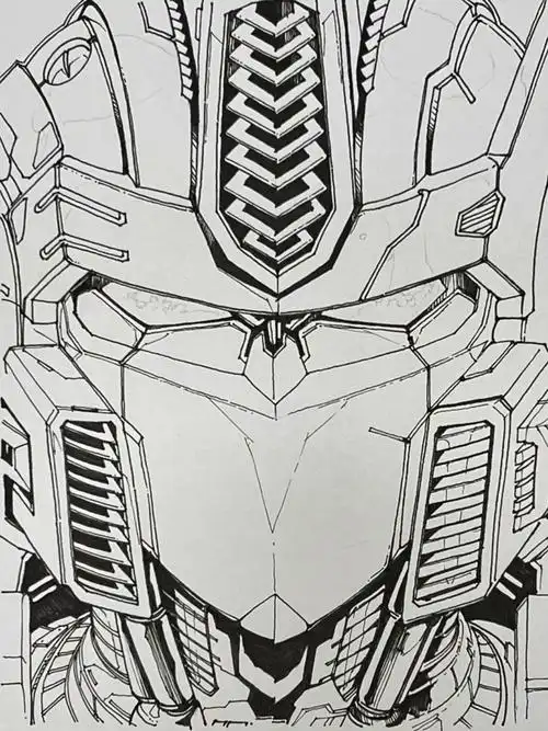 硬核机甲世界  #机甲  #擎天柱  #变形金刚  #简笔画  #简笔画教
