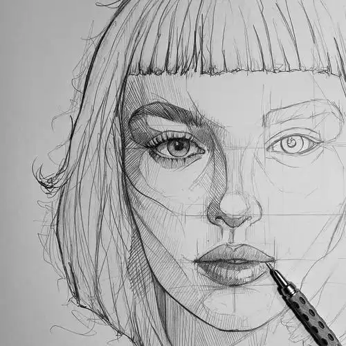 精美素描头像,意大利画家尤苏波夫!