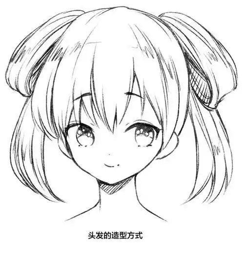 动漫人头发的简笔画