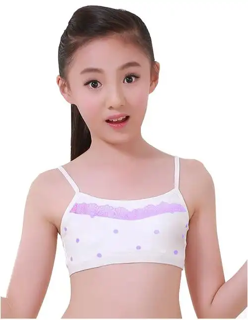 支持国货现货少女内衣发育期学生小女孩文胸卡通吊带中大童小背心