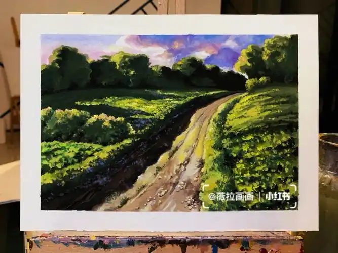 宫崎骏龙猫场景果冻水粉画步骤图