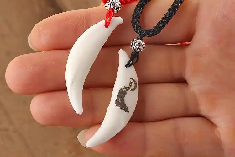 真黑狗牙吊坠男士摸金符狼牙造型藏獒牙项链刻字挂件情侣招财饰品 4.