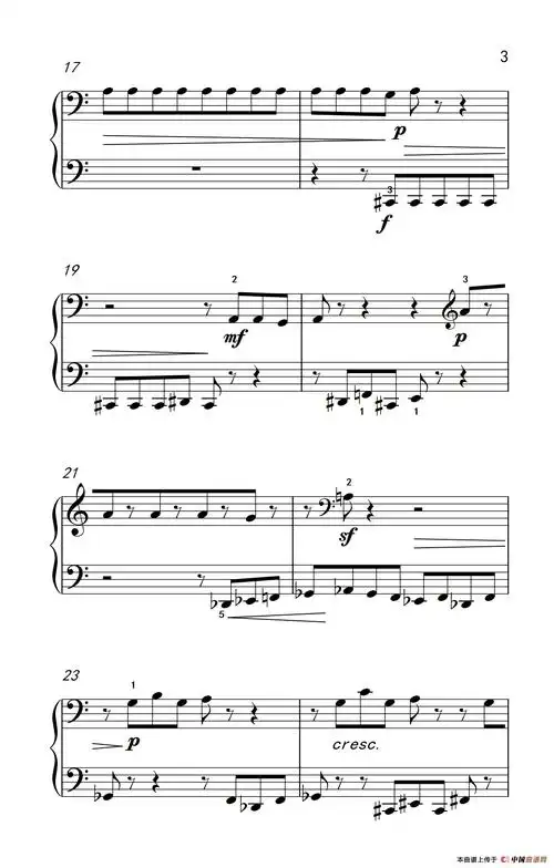 断奏钢琴谱 - 好铃声 最新免费铃声下载