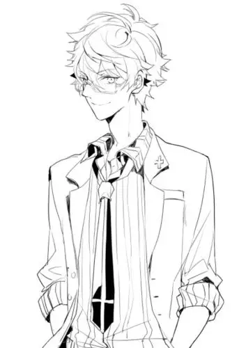 梦幻祭 濑名泉 大神晃牙 黑白 线稿 帅气 美男 男子 作者:说一不二