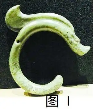 红山文化出土的玉龙,图Ⅱ是同时期长江下游良渚文化出土的龙首纹玉镯