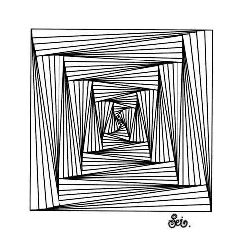 简单的线条画,跟着感觉走,有趣的图案就出现啦