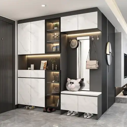 进门鞋柜家用门口一体靠墙玄关简约现代入户鞋柜