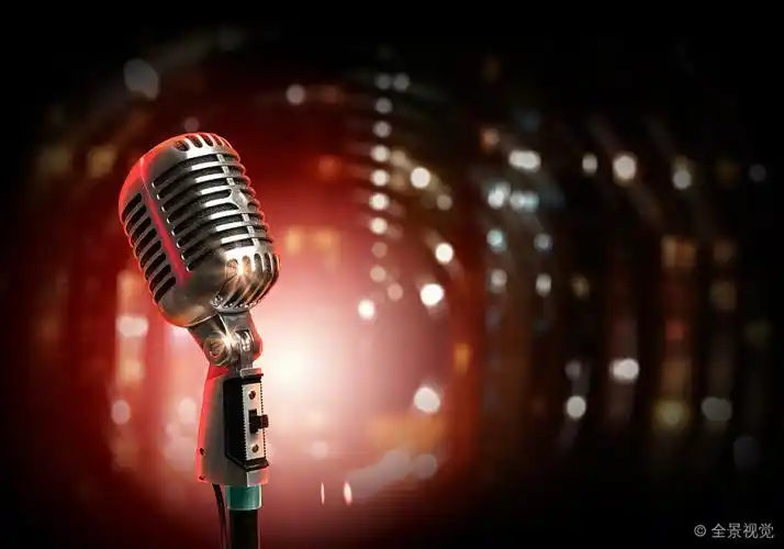 复古_麦克风_彩色_背景_高清图片_全景视觉