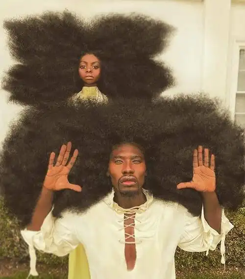 美国网红超高"扫把头"破纪录!发量惊人全靠自制被疑卖货坑粉|发型|本