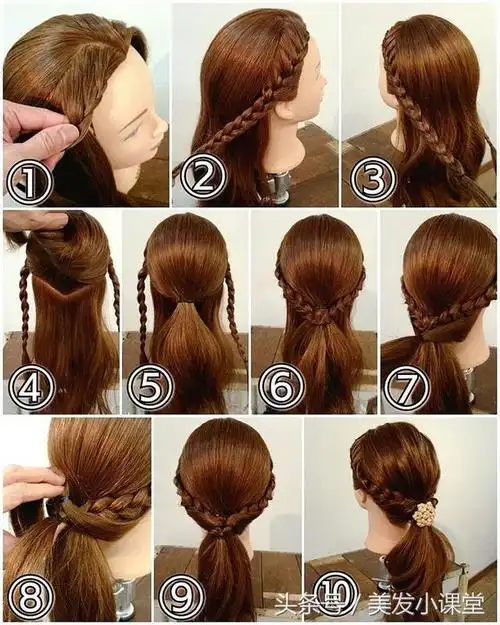 这样的编发手法最简单,长发短发都能编