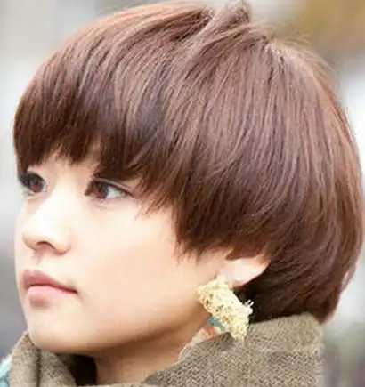 小清新女生短发蘑菇头图片,蘑菇头图片,发型图片