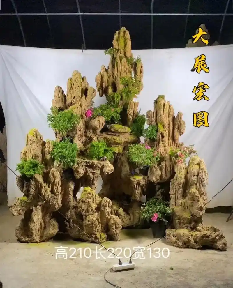 闲坐庭院观假山,花开花落忆江南!#成品展示 #吸水石 #小院 - 抖音