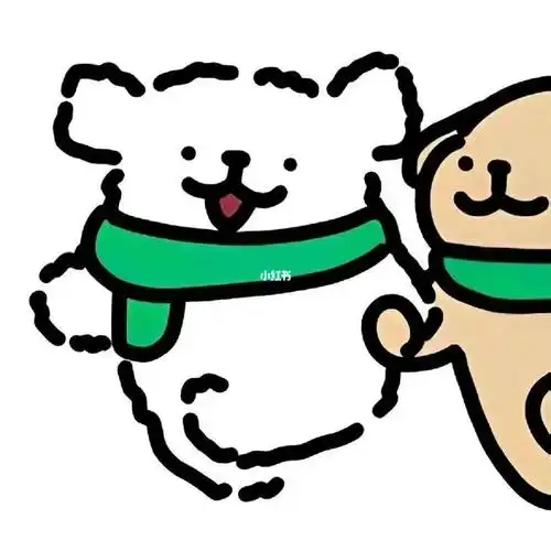 04可爱简笔画小狗圣诞节情侣头像