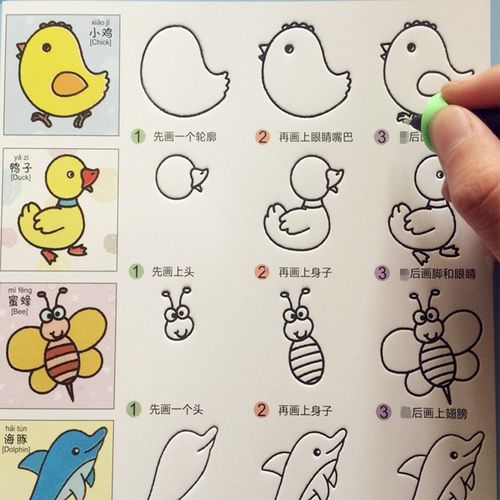 启蒙画画本简笔画大全儿童画入门描红凹槽字帖初学者幼儿园小孩绘画练
