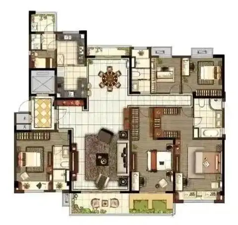 这才是最纯正的五室大平层户型