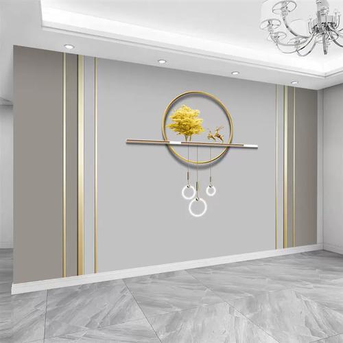 定制客厅电视背景墙壁画仿硬包墙板现代简约非自粘大气墙纸墙布8d