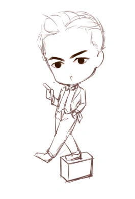 【q版插画】邓超q版同人插画sai教程