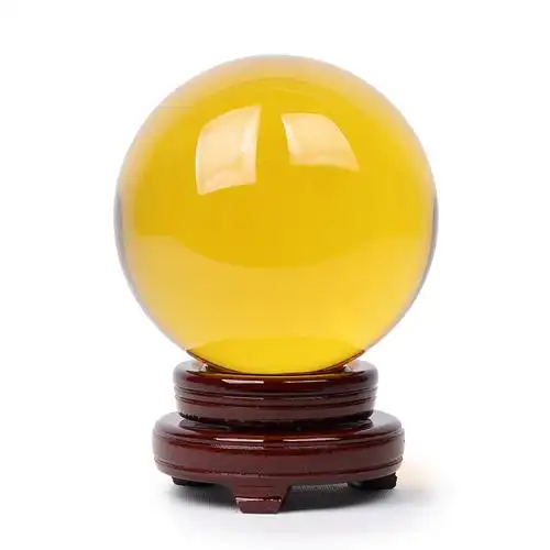 白色绿蓝紫粉色黄水晶球摆件玻璃球招财办公室开业装饰品家居摆件